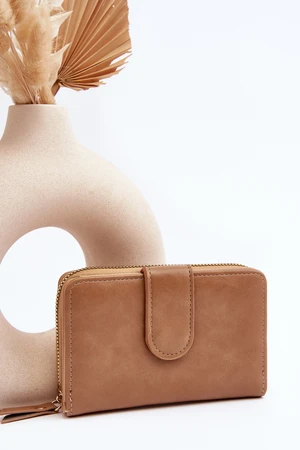 Women's Beige Leather Wallet Risuna