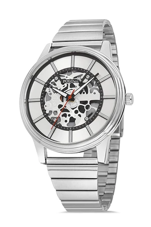 Polo Air Skeleton Dial Men's Wristwatch Silver Color