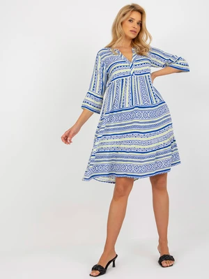 Women's Boho Dress with 3/4 Sleeves Sublevel - Multicolored