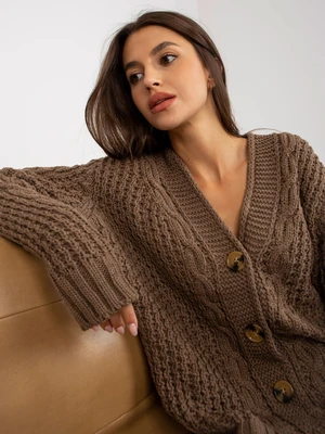 Brown knitted cardigan with buttons RUE PARIS