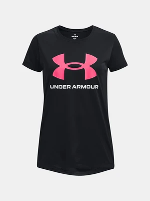 Under Armour T-Shirt Tech Solid Print Fill BL SSC-BLK - Girls