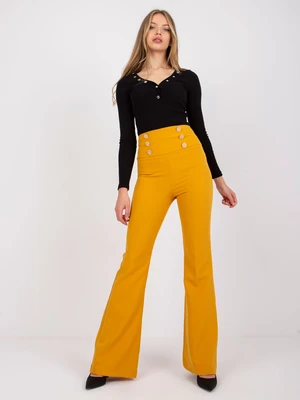 Elegant mustard trousers with Salerno folds