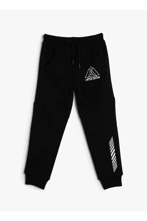 Koton Black Boys' Sweatpants with Elastic Legs 4WKB40014EN