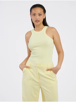 Light yellow womens basic tank top Noisy May - Women