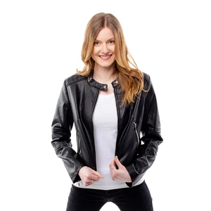 Women's Leatherette Jacket GLANO - Black