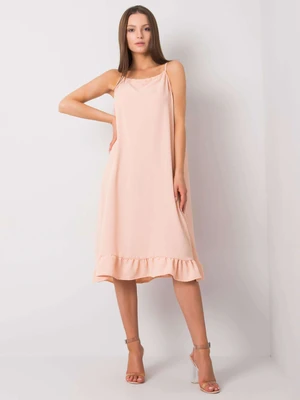 Casual summer dress in peach color