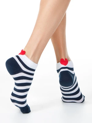 Conte Woman's Socks 223 White-Navy