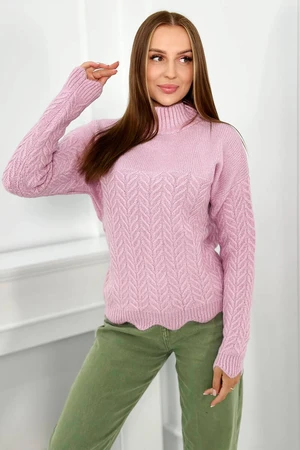 Sweater with decorative ruffles purple