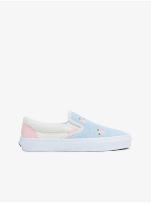 Creamy-Blue Women Patterned Slip on Sneakers VANS - Women