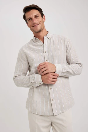 DEFACTO Modern Fit Striped Long Sleeve Shirt