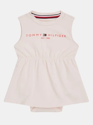 Svetloružové dievčenské šaty Tommy Hilfiger