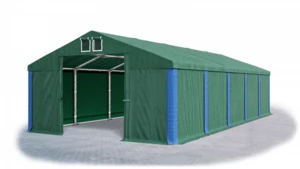 Garážový stan 4x6x2m střecha PVC 560g/m2 boky PVC 500g/m2 konstrukce ZIMA Zelená Zelená Modré