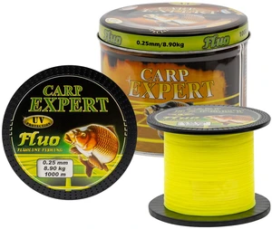 Carp expert vlasec v plechové doze uv fluo žlutý 1000 m - 0,35 mm 14,9 kg