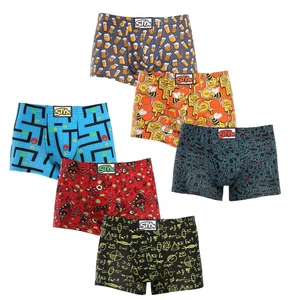 6PACK Men's Styx Art Classic Rubber Boxer Shorts Multicolored