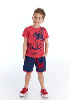 Denokids Pirate Dino Boy's Summer T-shirt Shorts Set