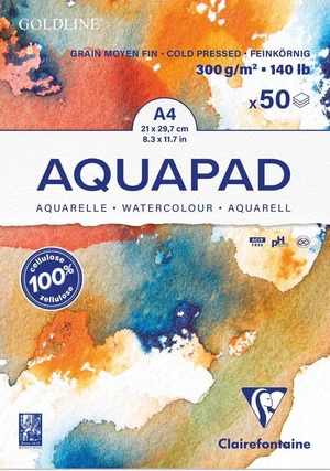 Clairefontaine Goldline Aquapad Glued Pad Carnet de croquis A4 300 g