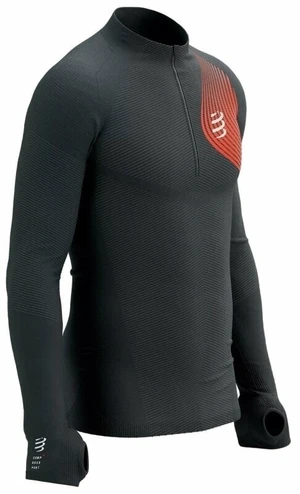 Compressport Winter Trail Postural LS Top M Black/Red M Laufshirt mit Langarm