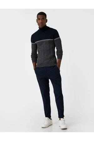 Koton Turtleneck Knitwear Sweater Color Blocked