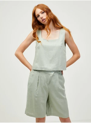 Světle zelené volné cropped tílko VERO MODA Josie - Dámské