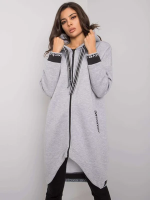 Women's gray zip-up hoodie