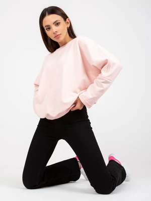 Light pink women's basic oversized sweatshirt RUE PARIS