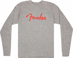 Fender Tricou Spaghetti Logo LS Heather Gray S