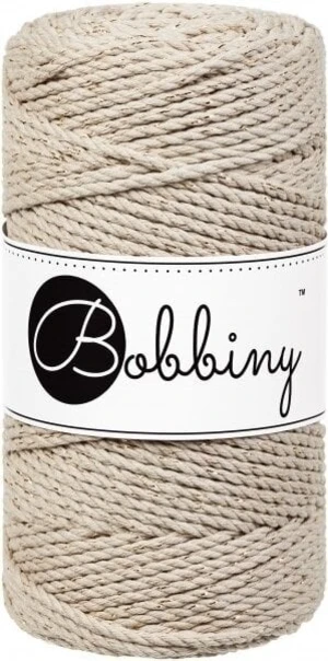 Bobbiny 3PLY Macrame Rope 3 mm 100 m Golden Beige Špagát