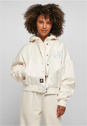 Women's Beginner Satin College Jacket Light White