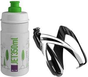 Elite Cycling CEO  Bottle Cage + Jet Bottle Kit Black Glossy/Clear Green 350 ml Borraccia