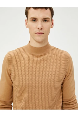 Koton Half Turtleneck Sweater Knitwear Textured Slim Fit Long Sleeve