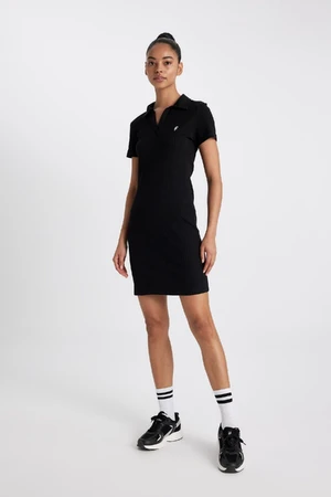 Defactofit Slim Fit Polo Collar Short Sleeve Dress