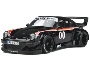 2019 Porsche 930 RWB Bodykit 00 "Yaju" Black with Stripes 1/18 Model Car by GT Spirit