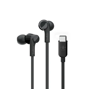 In-ear sluchátka Belkin Rockstar, USB-C, černá