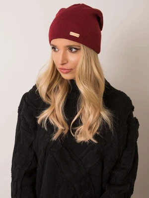 RUE PARIS Plain burgundy beanie