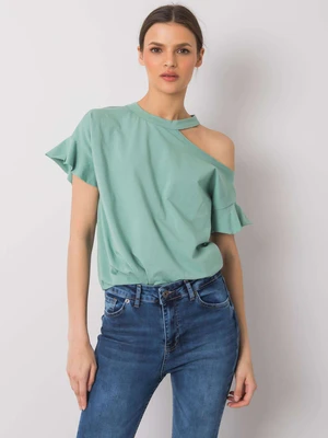 Pistachio cotton blouse