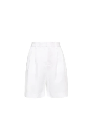 Tommy Hilfiger Krátke nohavice - LINEN TENCEL SHORT biele