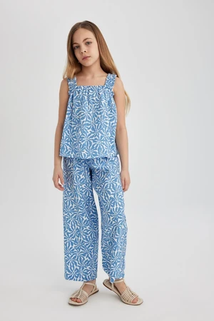 DEFACTO Girl's Wide Leg Wide Leg Patterned Trousers