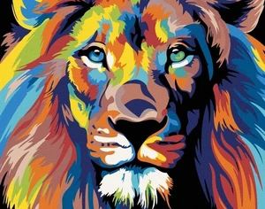 Zuty Peinture au diamant Lion coloré II