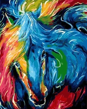 Gaira Peinture par numéros Cheval de couleur