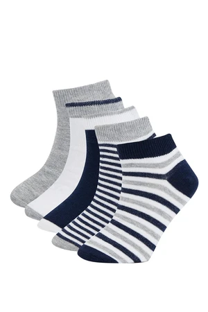 DEFACTO Boy's 5-Piece Cotton Striped Booties Socks