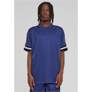 Men's T-Shirt Oversized Stripes Mesh - Navy Blue