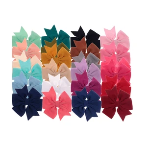 Yundfly 4" 5pcs/lot New Chiffon Hair Bows for Baby Girls Diy Headbands Hair Clips Newborn Children Headwear Hair Accessories