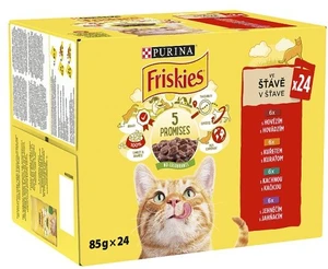 FRISKIES Multipack 4(24x85g) kura/hovädzie/jahňacie/kačica