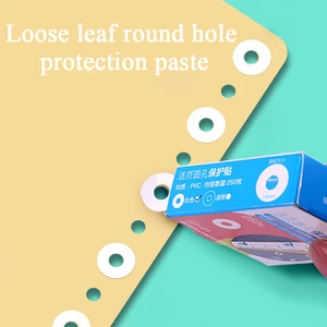 250 paper/Box Hole Punch Protector Labels Self-Adhesive Loose-Leaf Paper Binding Paper Sticker Round Stickers for Office School