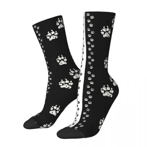 Dog Paw Prints Unisex Winter Socks Outdoor Happy Socks street style Crazy Sock