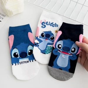 Cartoon Stitch Women Socks Kawaii Short Cotton Sock Woman Comfortable Soft Sock Spring Summer Casual Kawaii Fashion Unisex Sock