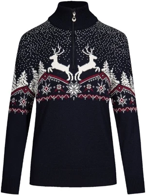 Dale of Norway Dale Christmas Womens Navy/Off White/Redrose L Jumper