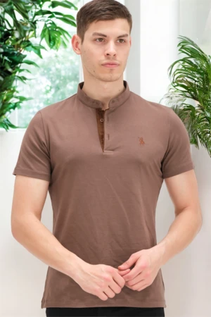 T8560 DEWBERRY T-SHIRT-PLAIN LIGHT BROWN