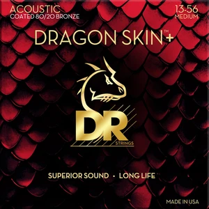 DR Strings Dragon Skin+ Coated 80/20 Medium 13-56 Cuerdas de guitarra