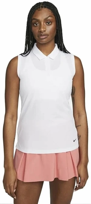 Nike Dri-Fit Victory Womens Sleeveless Golf White/Black M Camiseta polo